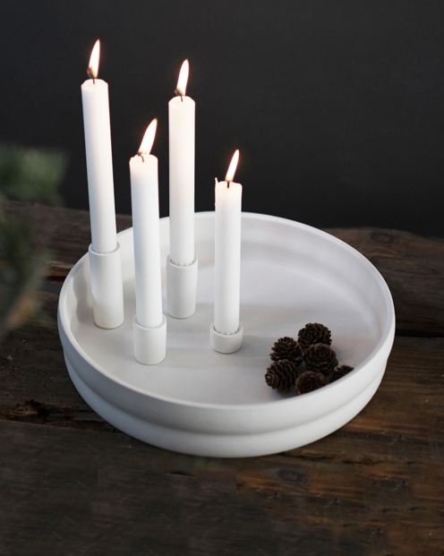 Bolmen - Advent candle holder - Candle holder - White - Ø 30 cm - 14