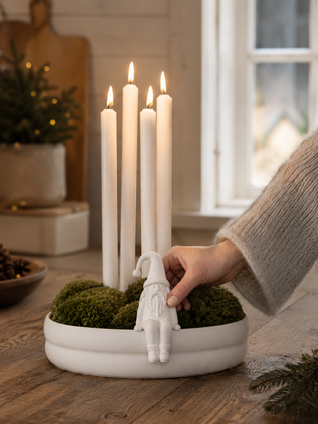 Bolmen - Adventsljusstake - Ljusstake - Vit - Ø 30 cm  - 2
