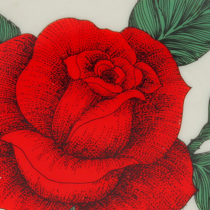 エステリ・トムラ  Botanicaシリーズ バカラローズ   陶板  Wall Plaque  1981年   13cm (3)