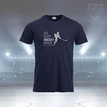 T-shirt - Eat, sleep, hockey, repeat - Dam/herr/junior
