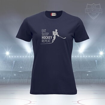 T-shirt - Eat, sleep, hockey, repeat - Dam/herr/junior
