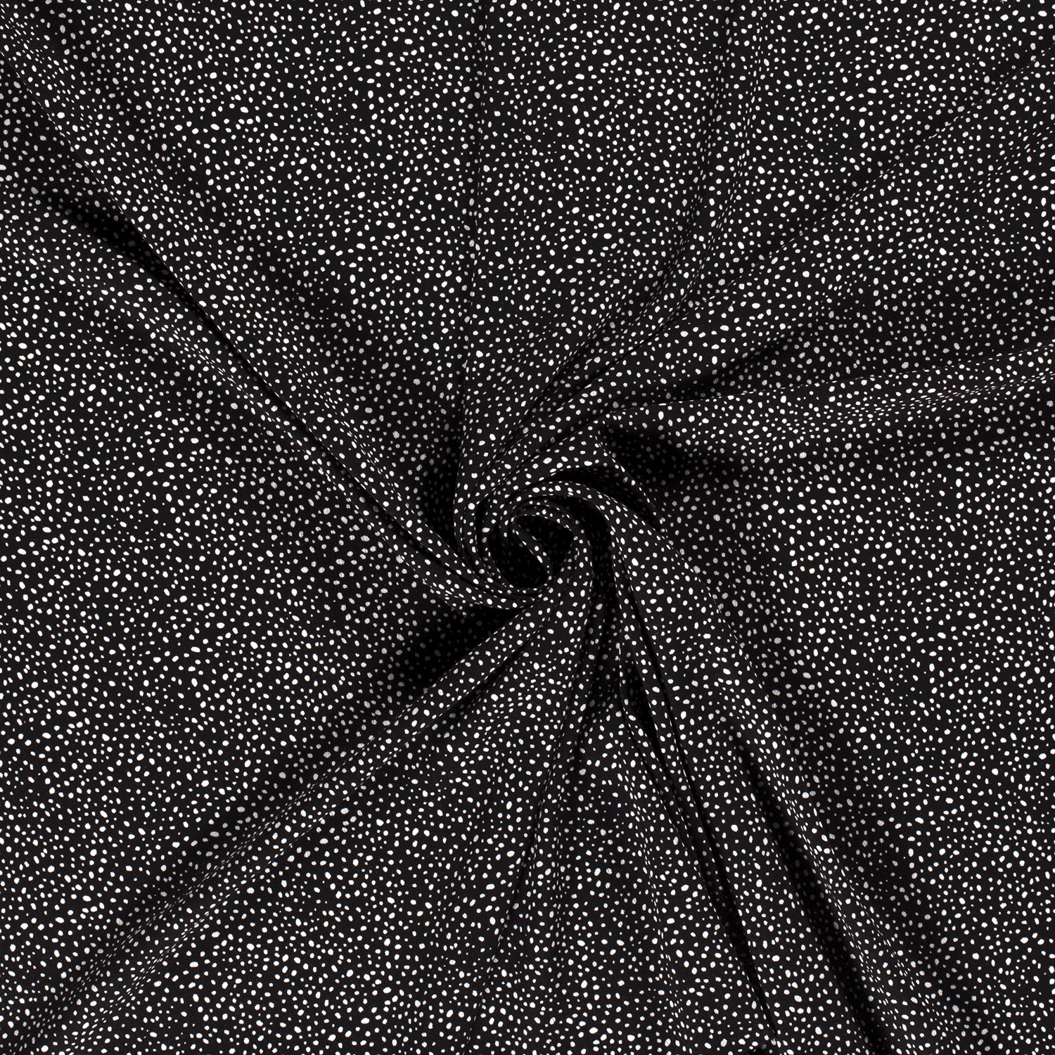 CREPE VISCOSE -  SPOTS BLACK