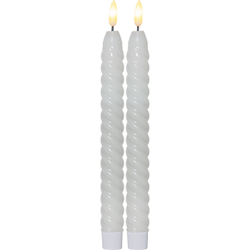 LED Antikljus Flamme Swirl Vit 2-pack