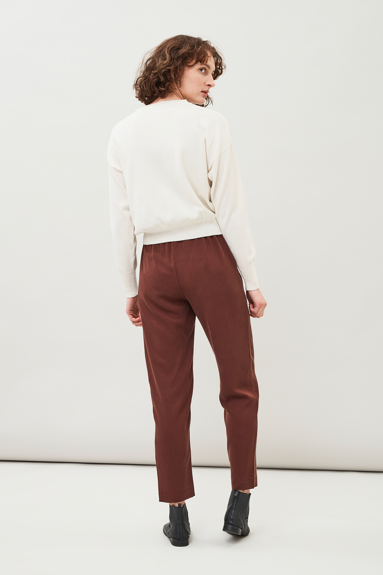 white boxy sweater
