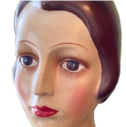 Byst dam retro antik skylthuvud Art Deco lantlig stil shabby chic - 2