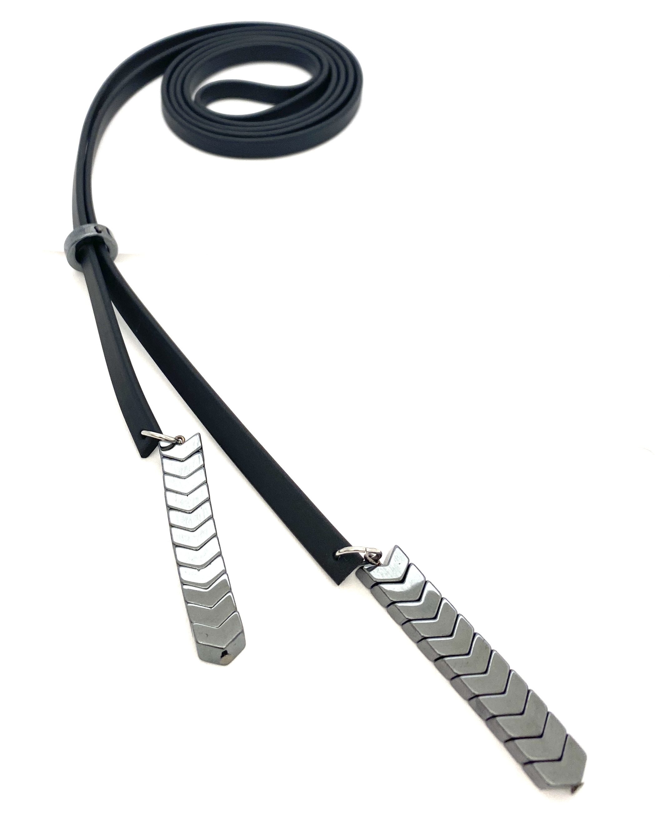 Halsband Hematit gummi Pilar - 2