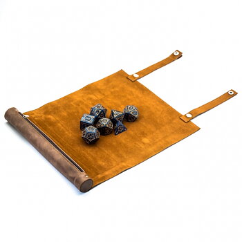 Rollable dice mat of imitation leather, Retro Brown