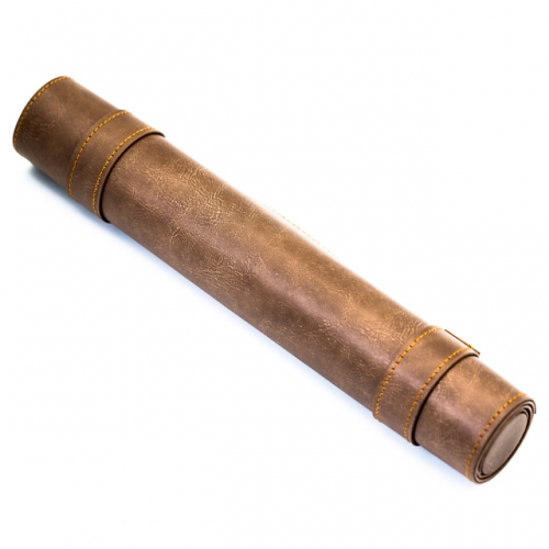 Rollable dice mat of imitation leather, Retro Brown - 2