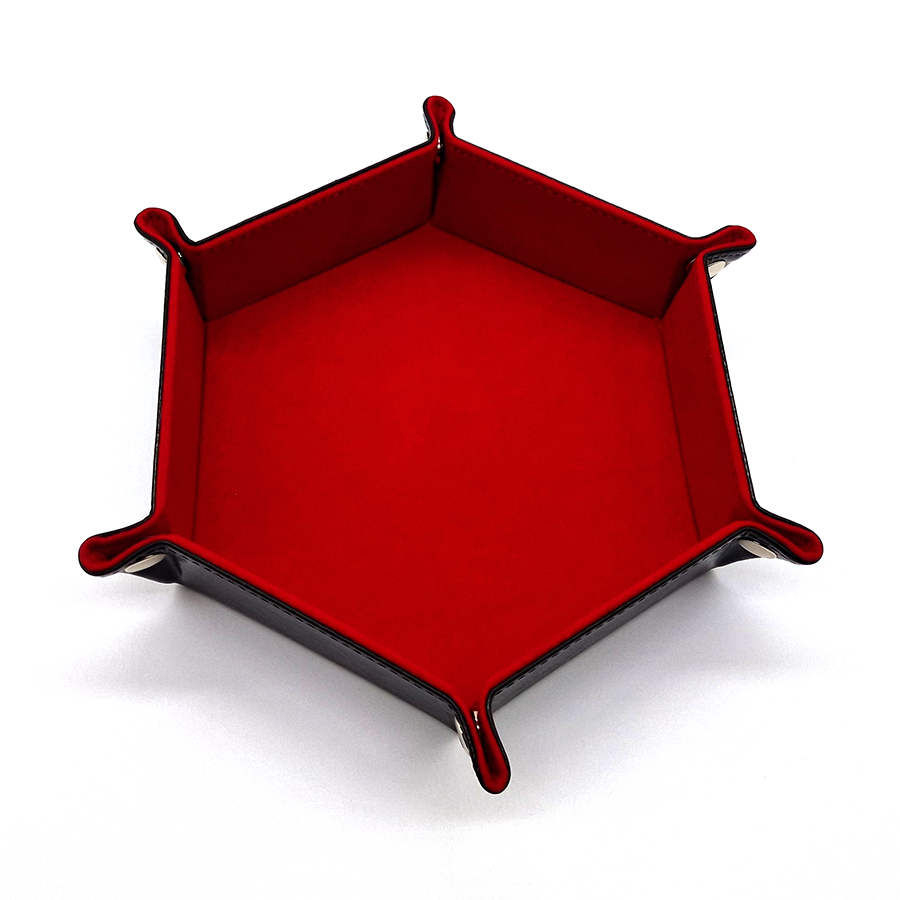 Tärningsmatta Hexagon Sammet Röd - 2