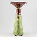 Isak Isaksson (2020) Unique Trumpet Vase with Green/Red Crystalline Glaze 27 cm