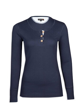 Ruth Rib Top - long sleeve - Indigo