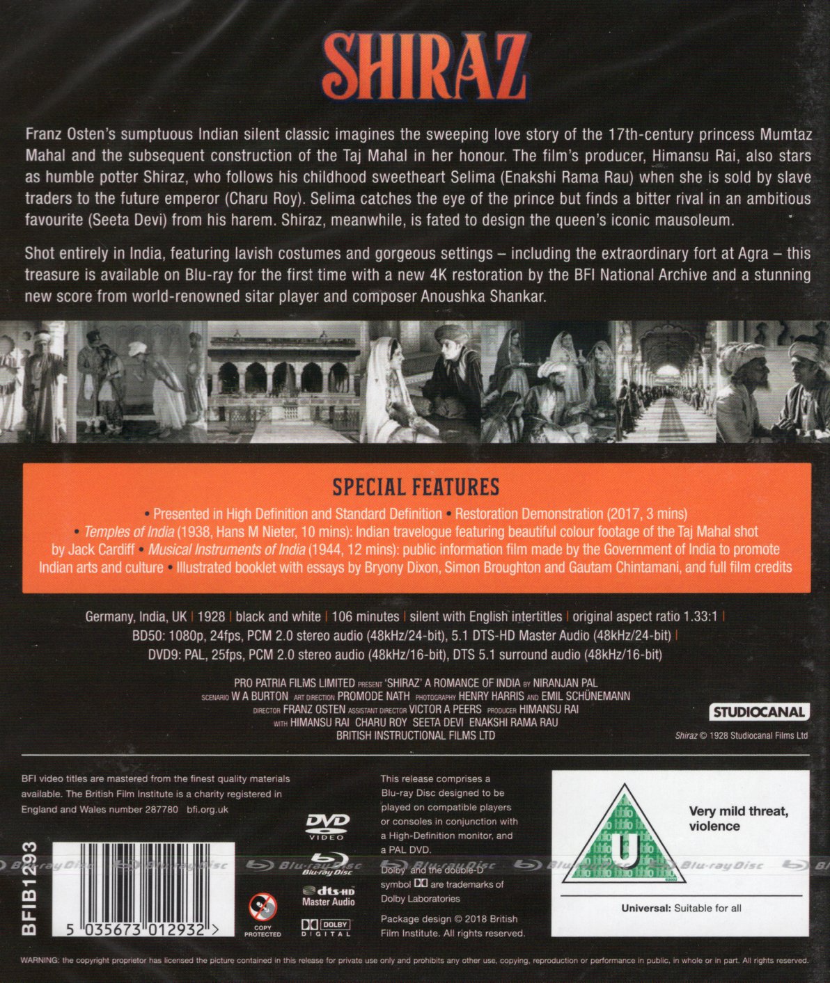 Shiraz: A Romance of India (ej svensk text) (Blu-ray + DVD) - 2