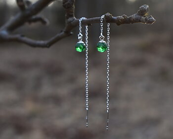 SVALÖ FIR TREE - green earrings chain