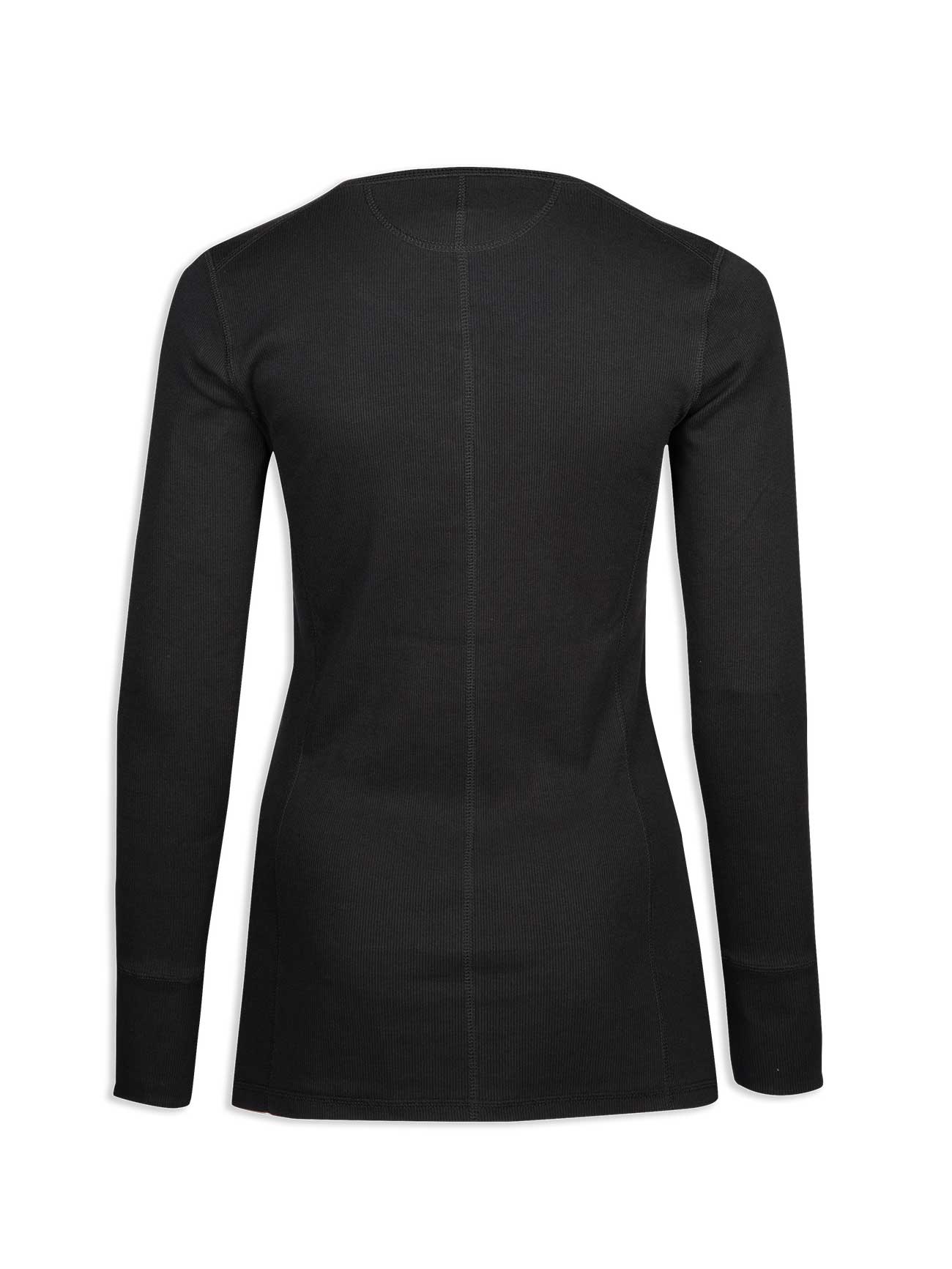 Ruth rib top - long sleeve - Black - 2
