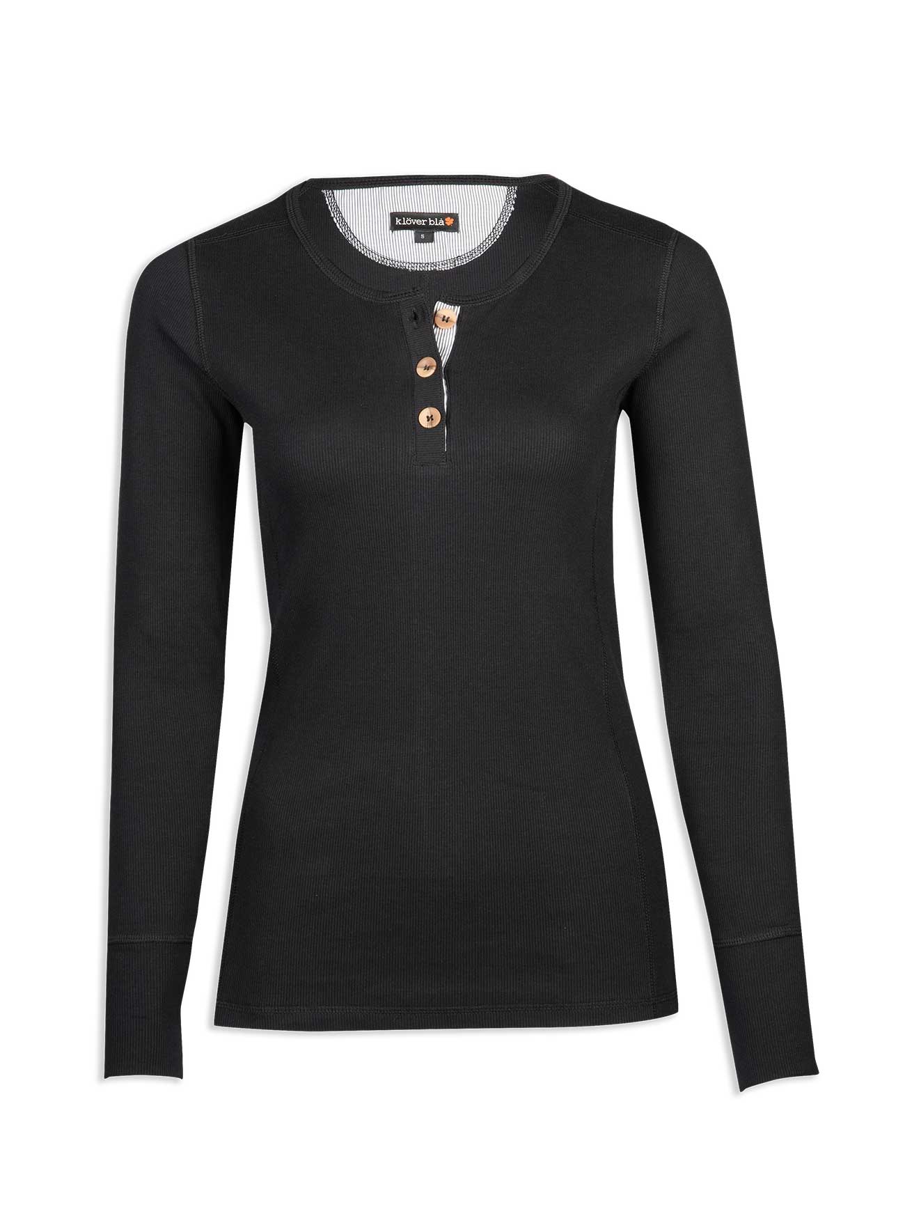 Ruth rib top - long sleeve - Black