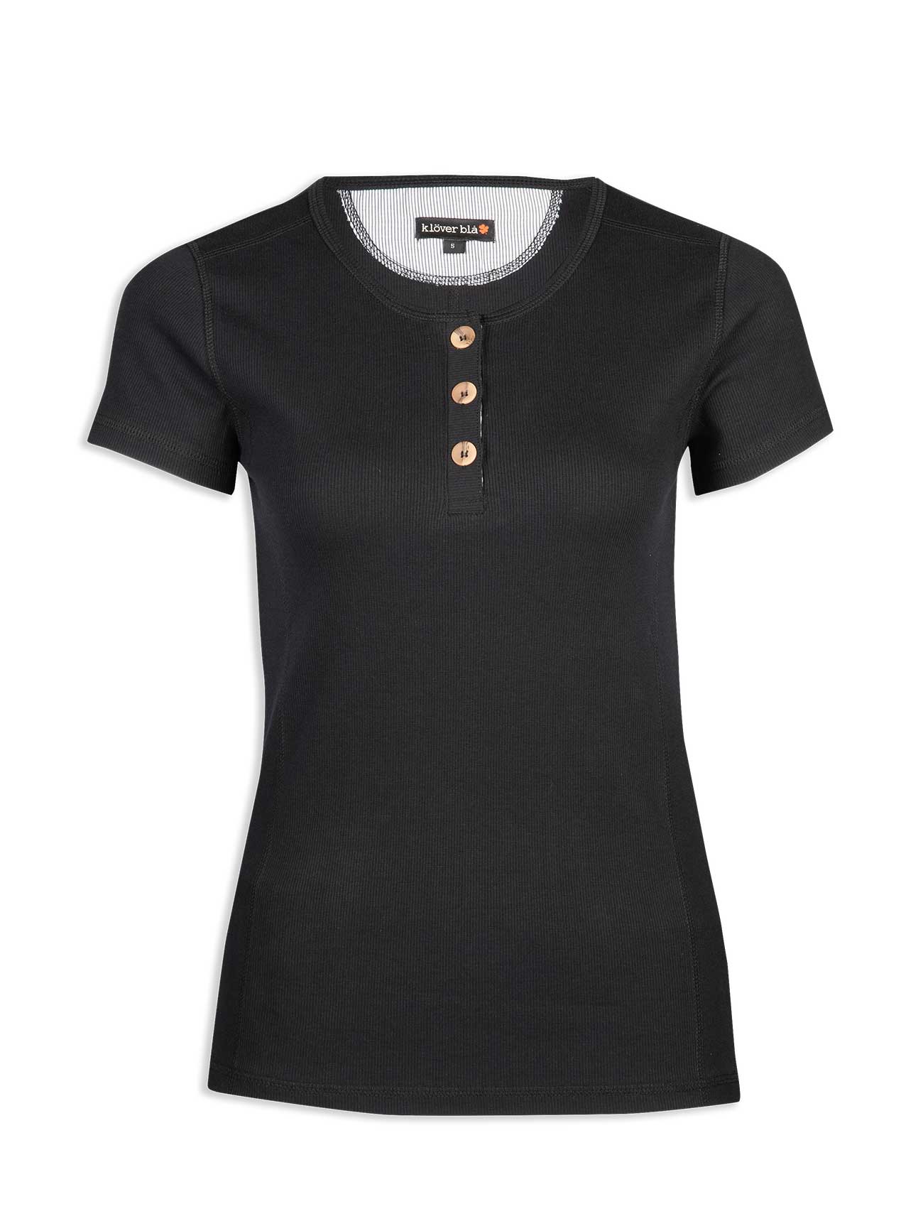 Rosa Rib Top - short sleeve - black