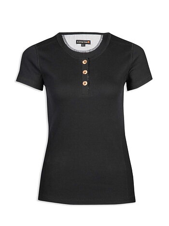 Rosa Rib Top - short sleeve - black