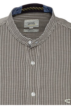 Skjorta grönrandig med farfarskrage  från  camel active
