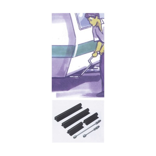 Vevstyrning för stödben med 6-kantsmutter