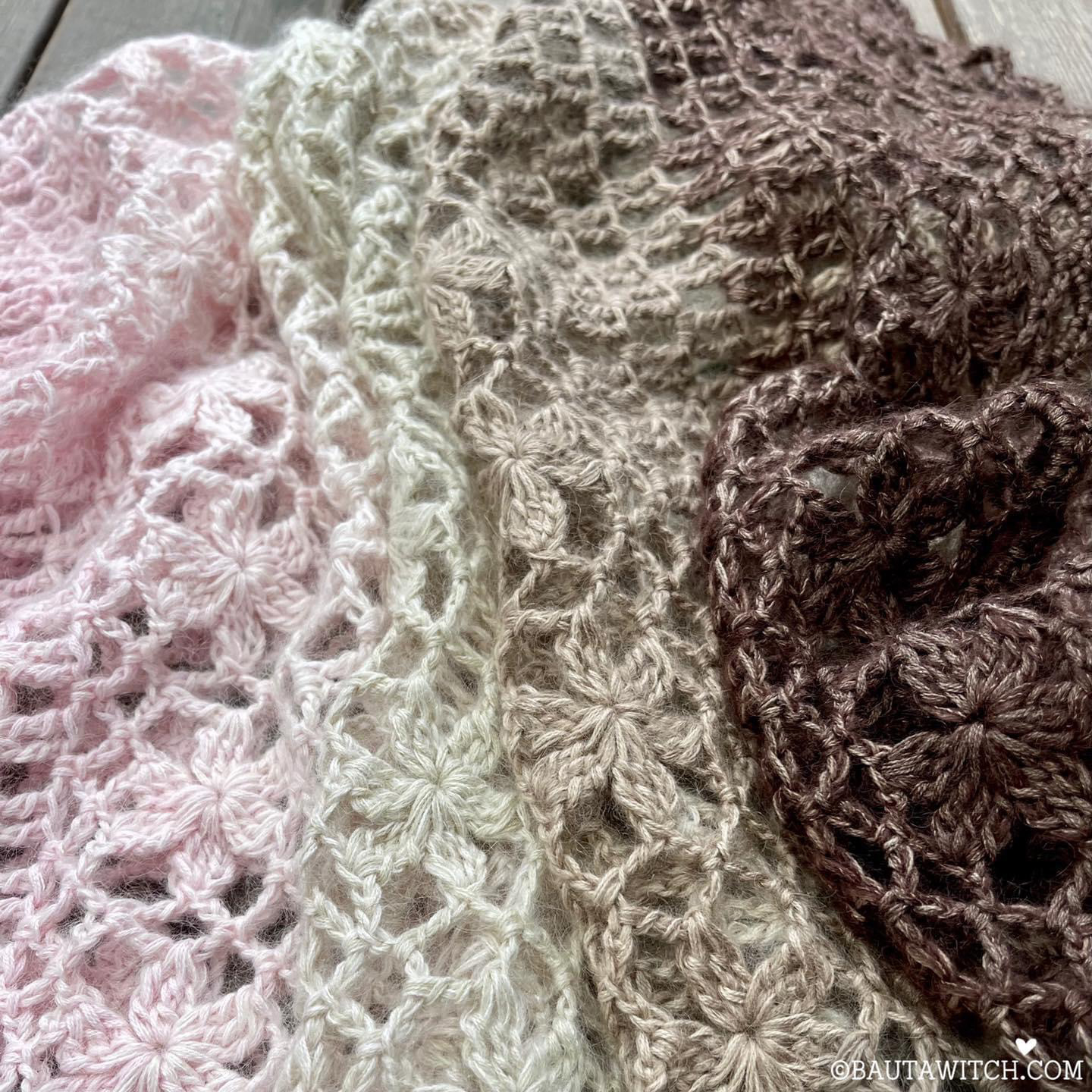 Garnpaket till romantisk poncho med blommor - 3