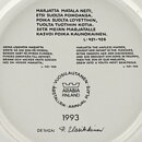 Raija Uosikkinen (Kalevala) Annual Wall Plate 1993 20 cm  [Sample Images] 