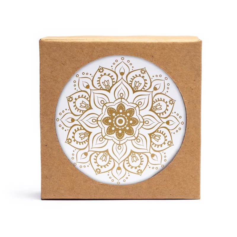 Vit Blomma Mandala  Underlägg  - 2
