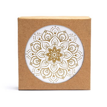 Vit Blomma Mandala  Underlägg 