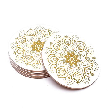 Vit Blomma Mandala  Underlägg 