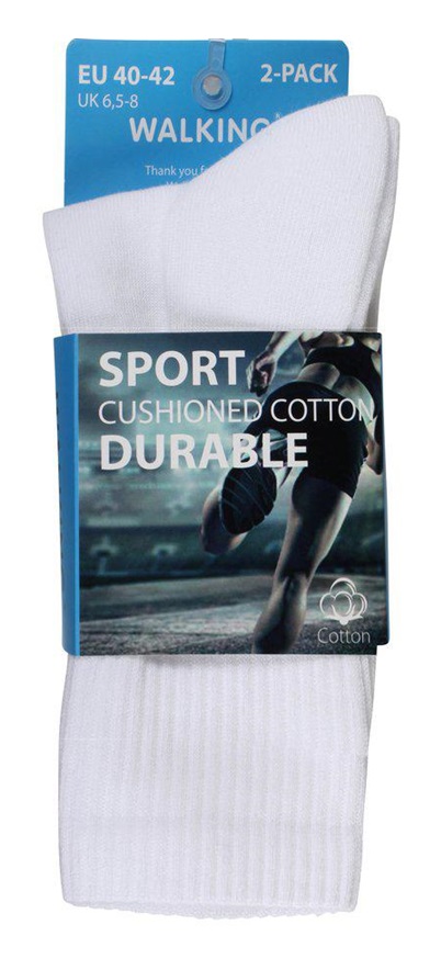 2-Pack Sportstrumpor 90% Bomull Kundfavorit - 2