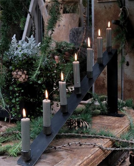 Ljusstake - Adventsljusstake för 7 ljus - 60x12x30 cm - 3