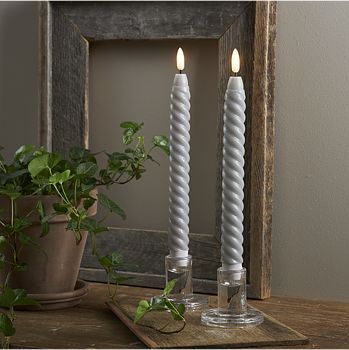 LED Antikljus Flamme Swirl Grå 2-pack 