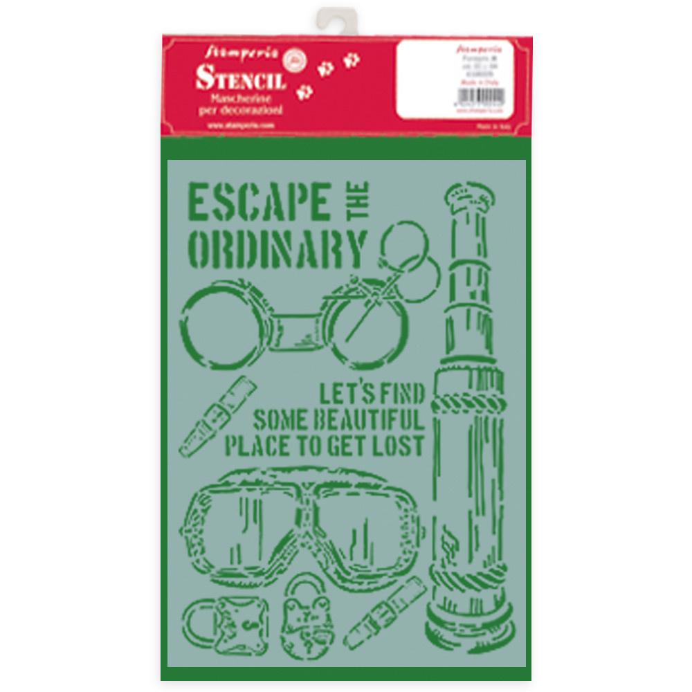 Stamperia Stencil A4 Lady Vagabond Escape the Ordinary 