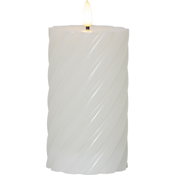 LED Blockljus Flamme Swirl Vit 