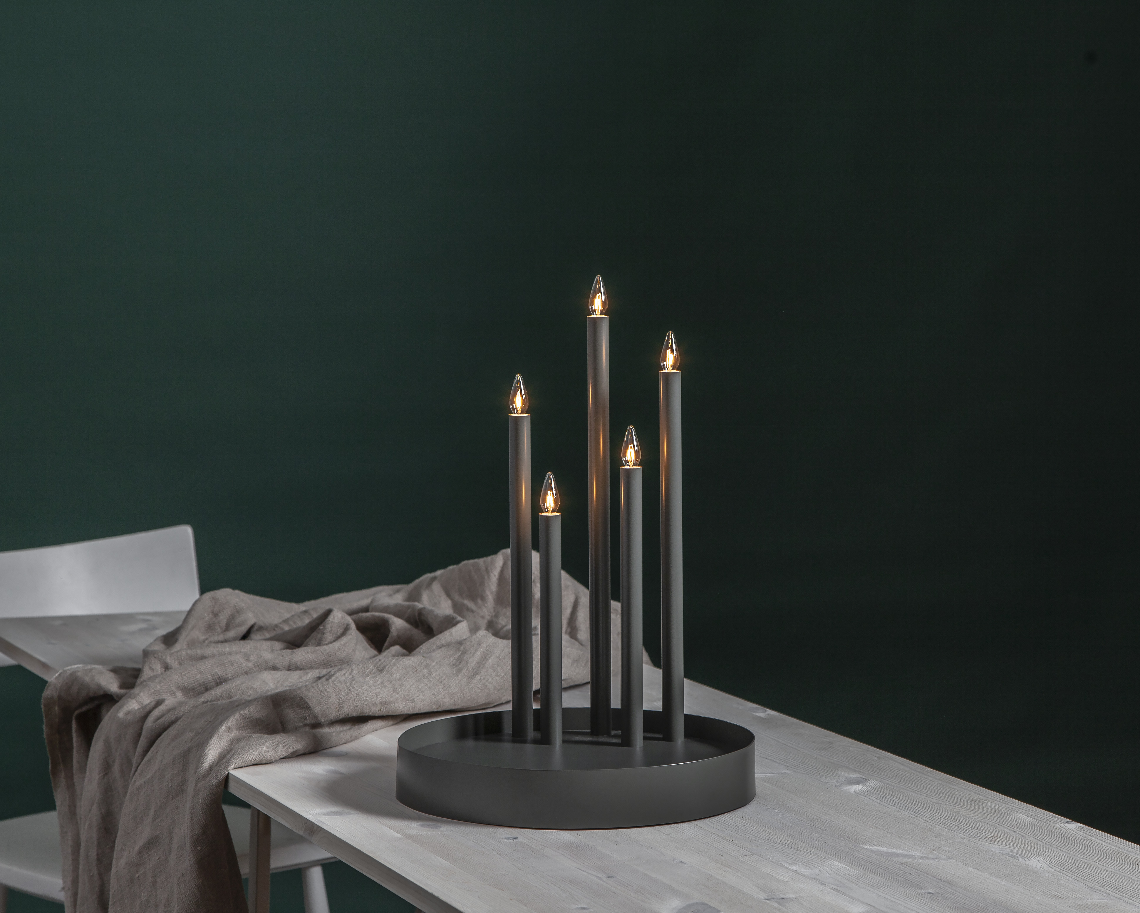 Ljusstake - Adventsljusstake - Grå Deco - 6