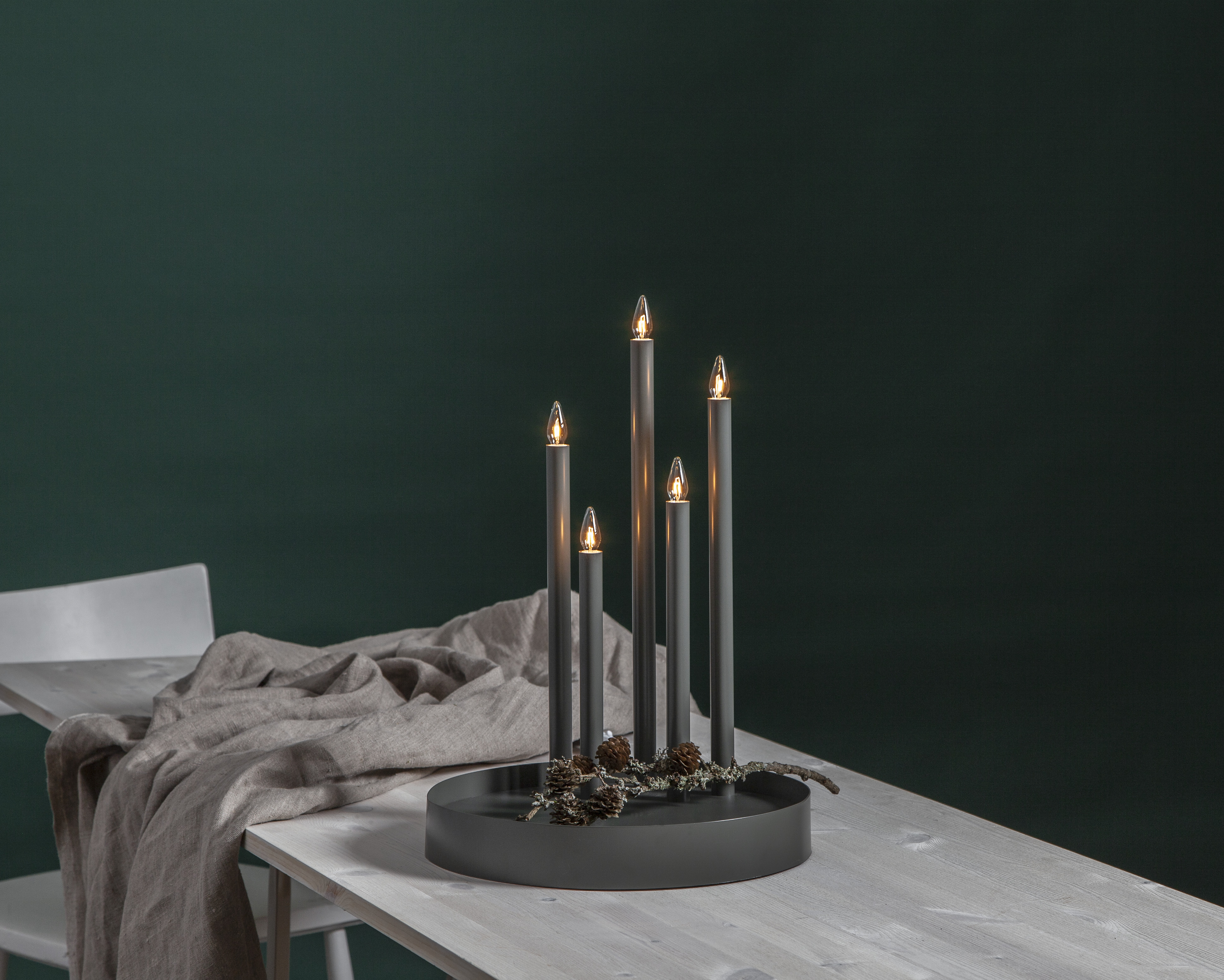 Ljusstake - Adventsljusstake - Grå Deco - 4