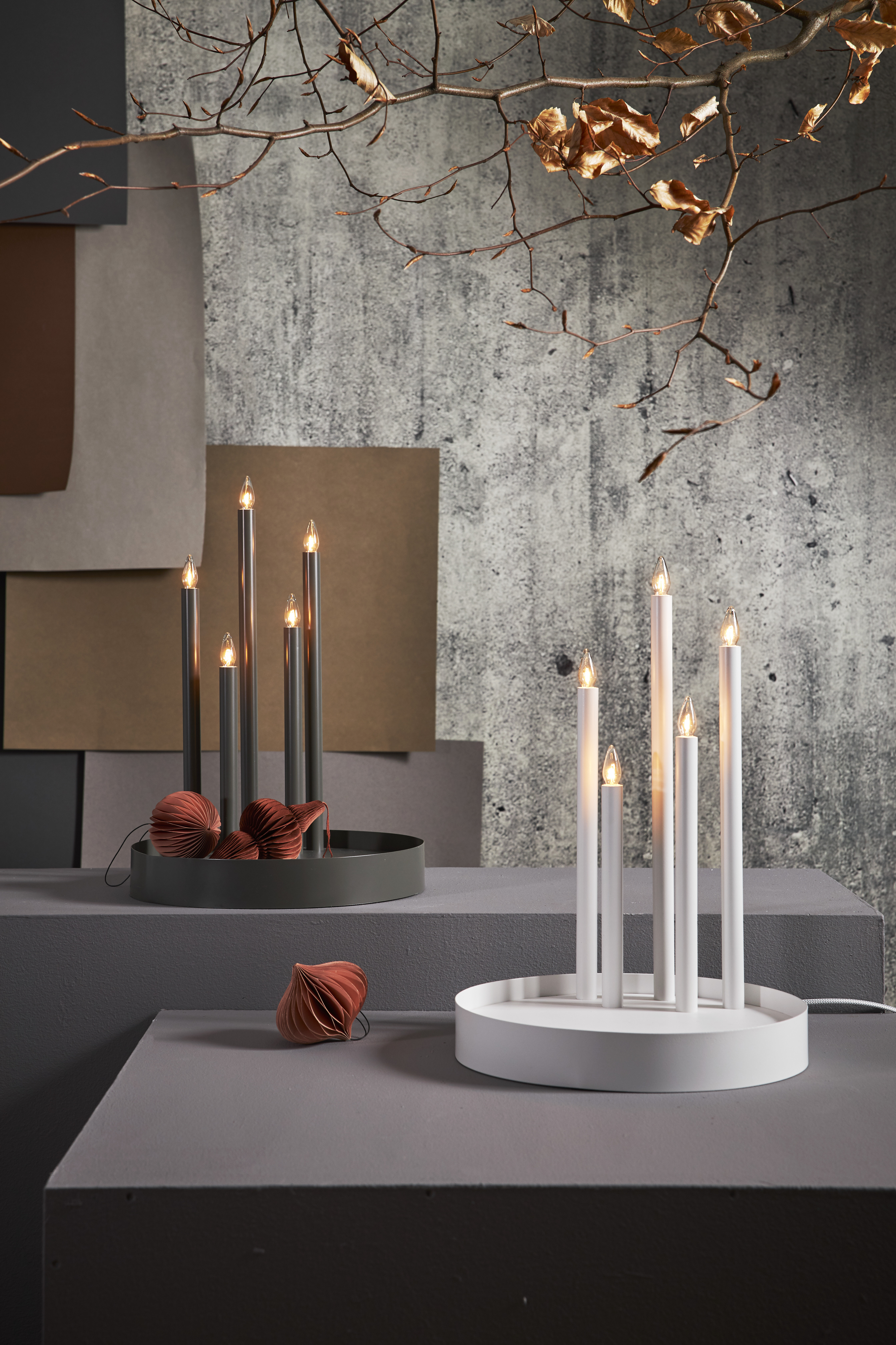 Ljusstake - Adventsljusstake - Grå Deco - 7