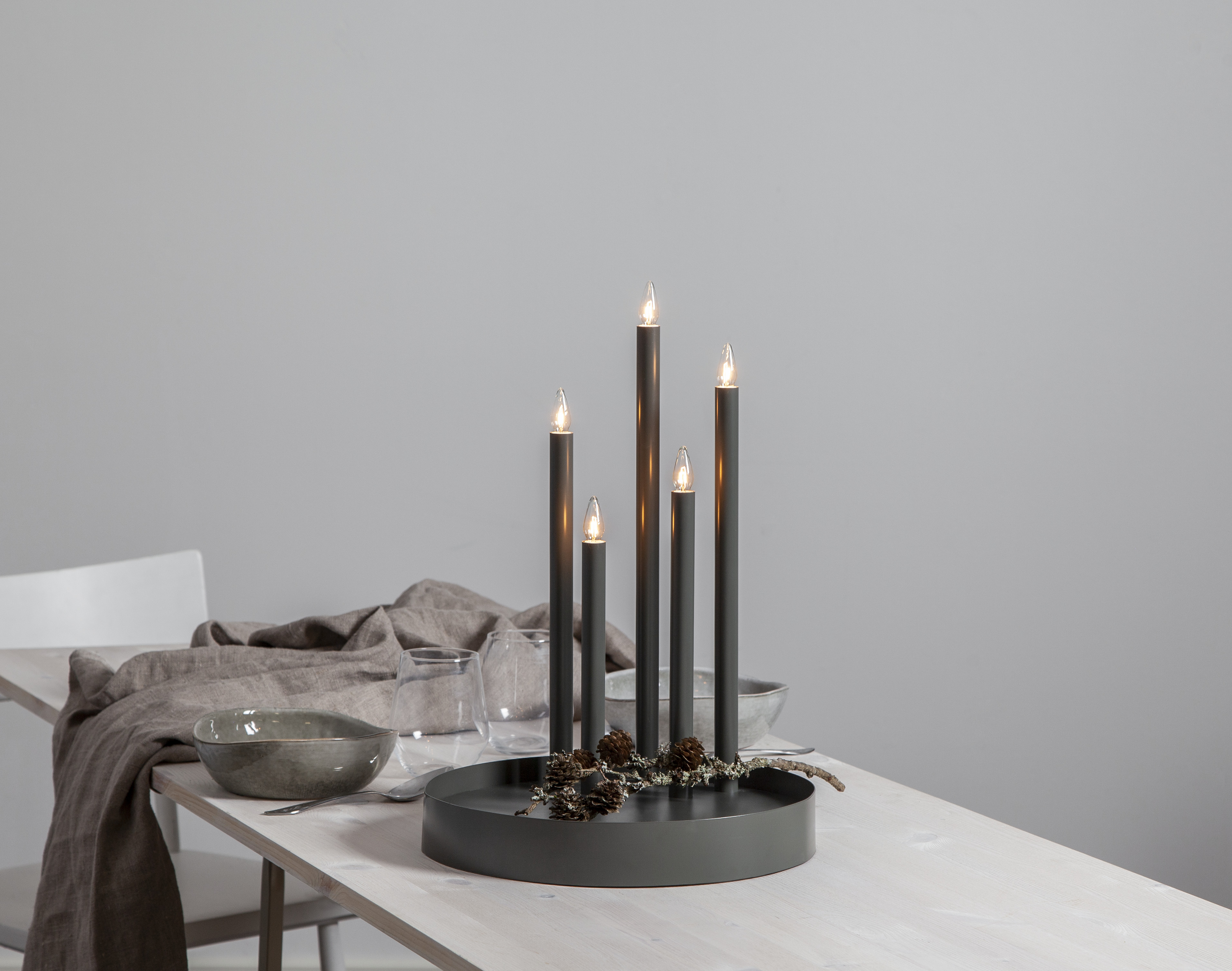 Ljusstake - Adventsljusstake - Grå Deco - 2