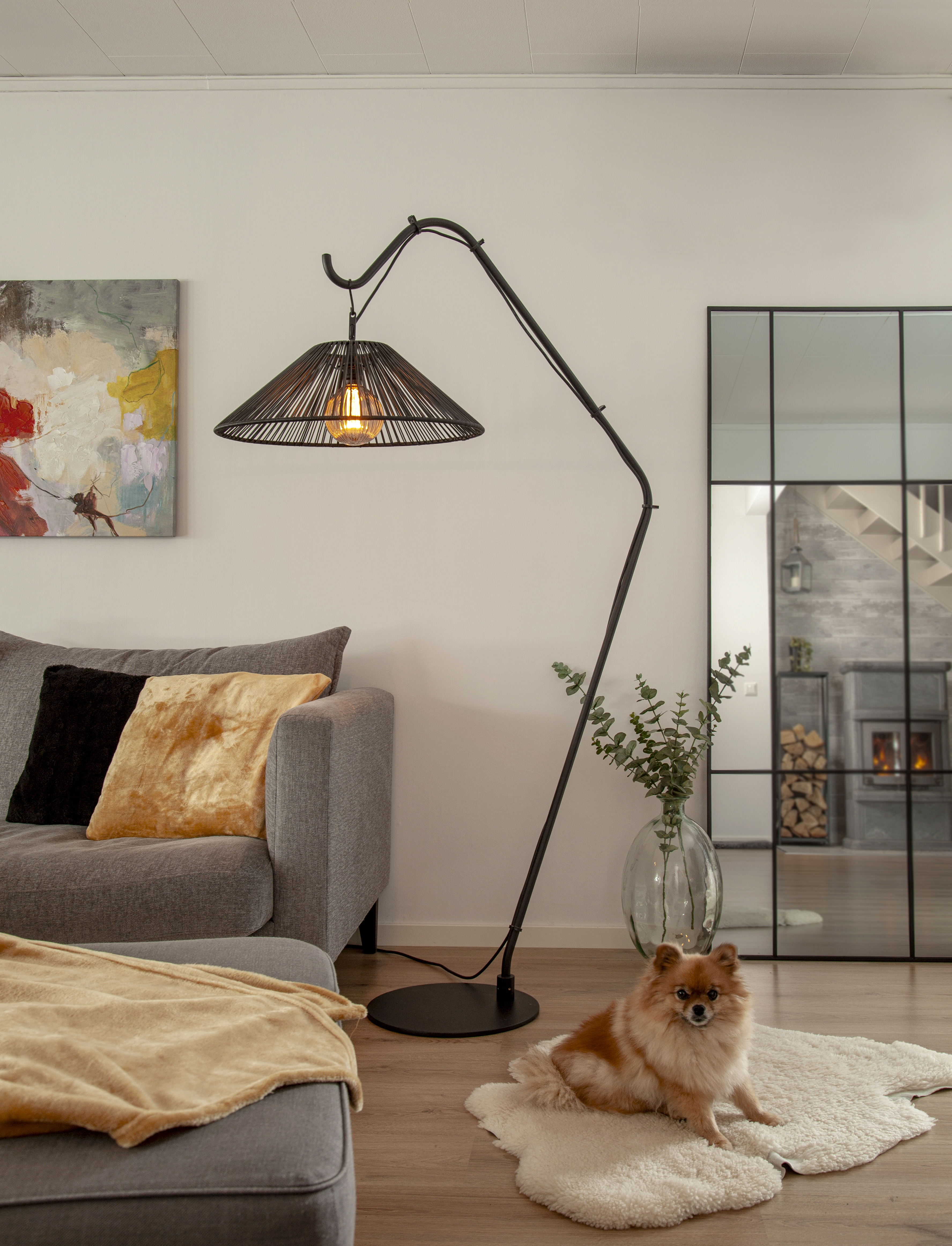 Lampskärm Vide - 58 cm - Konstrotting - 5