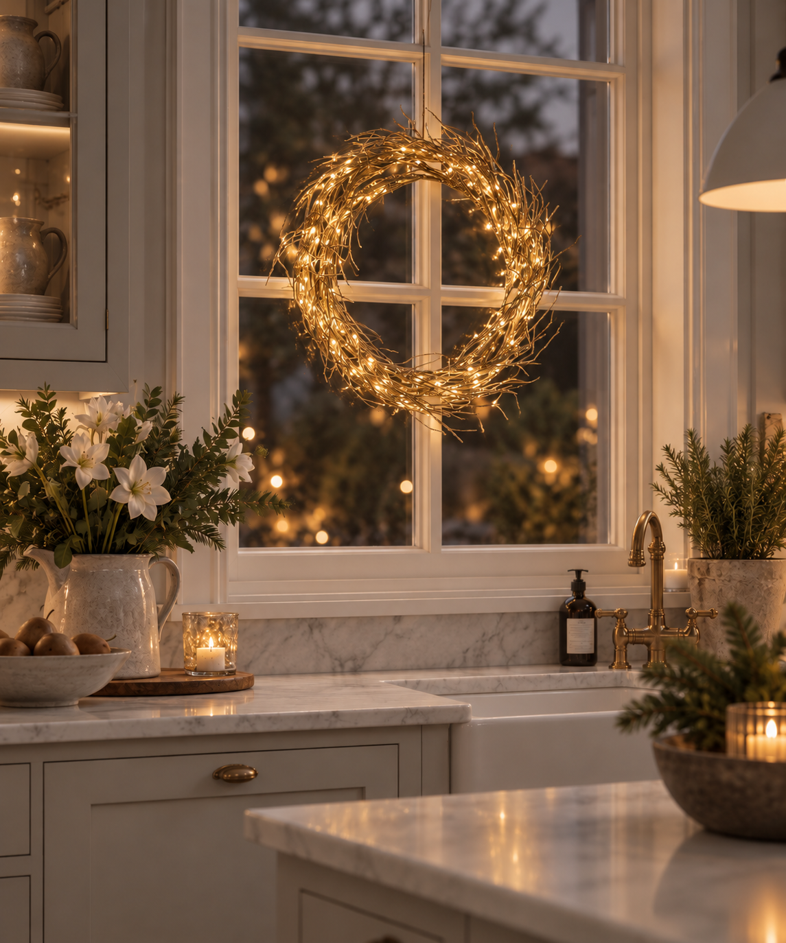 Wreath with lighting - 45x45 cm