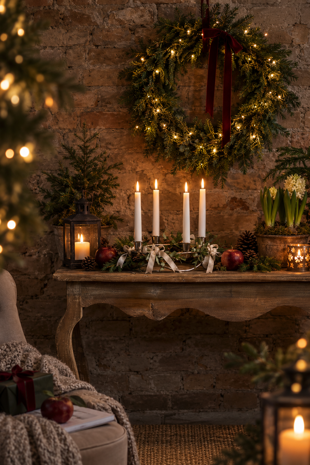 LED Antique Candles - Battery-powered candles + remote control - 4-pack - 20 cm
