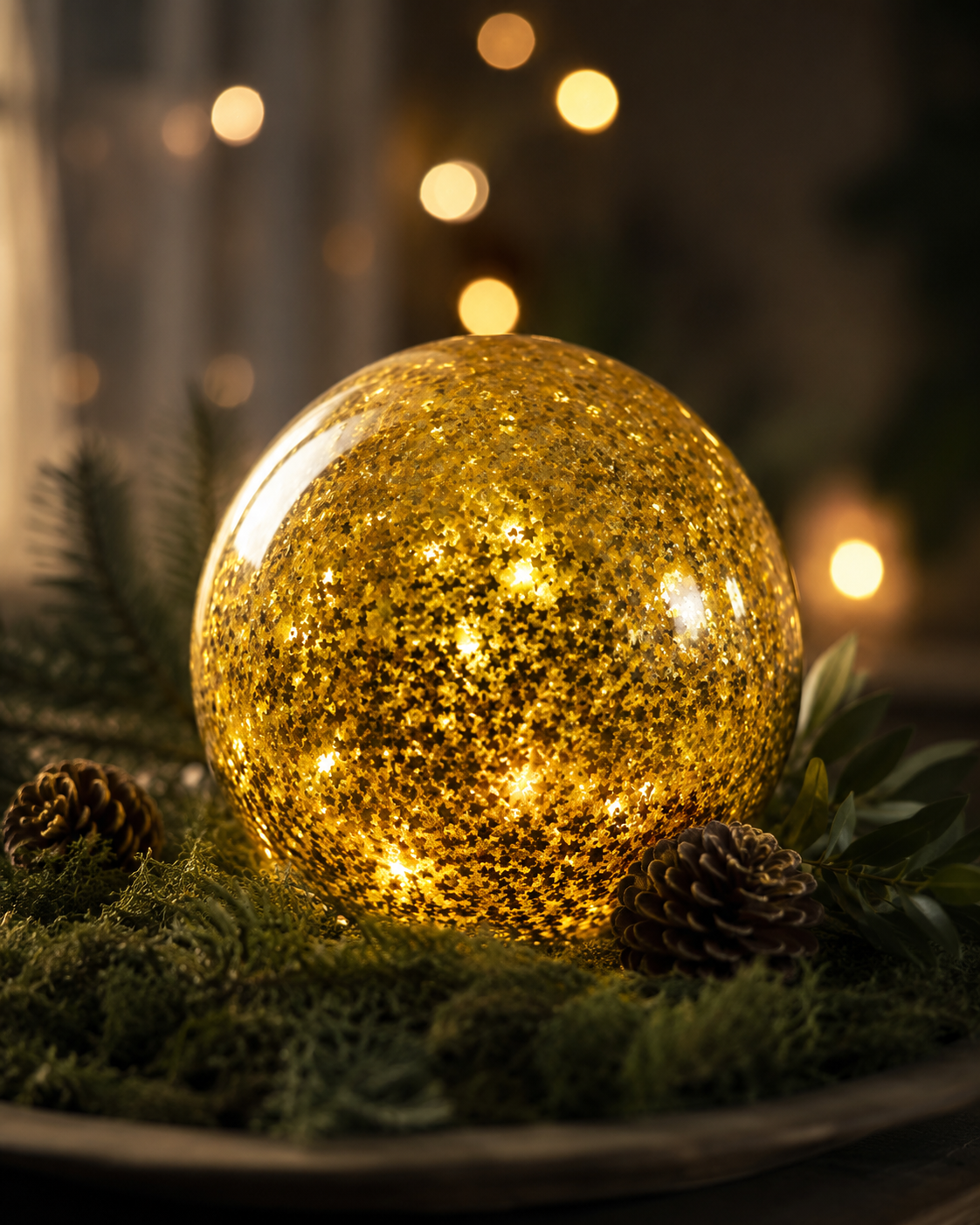 Glass decoration - Starfall - 15x15 cm - Gold
