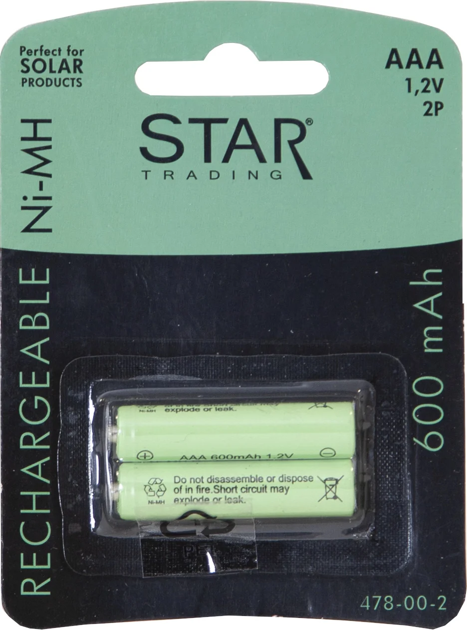 Rechargeable battery AAA 1.2V 600mAh Ni-MH 2 pcs