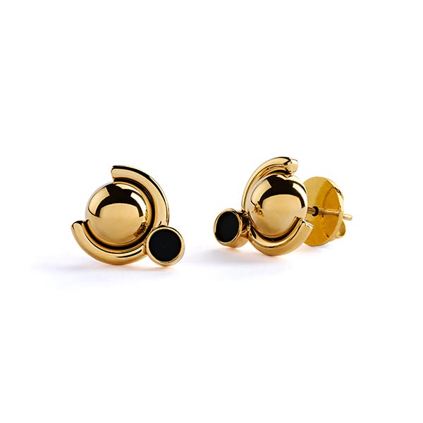 Golden and black earrings