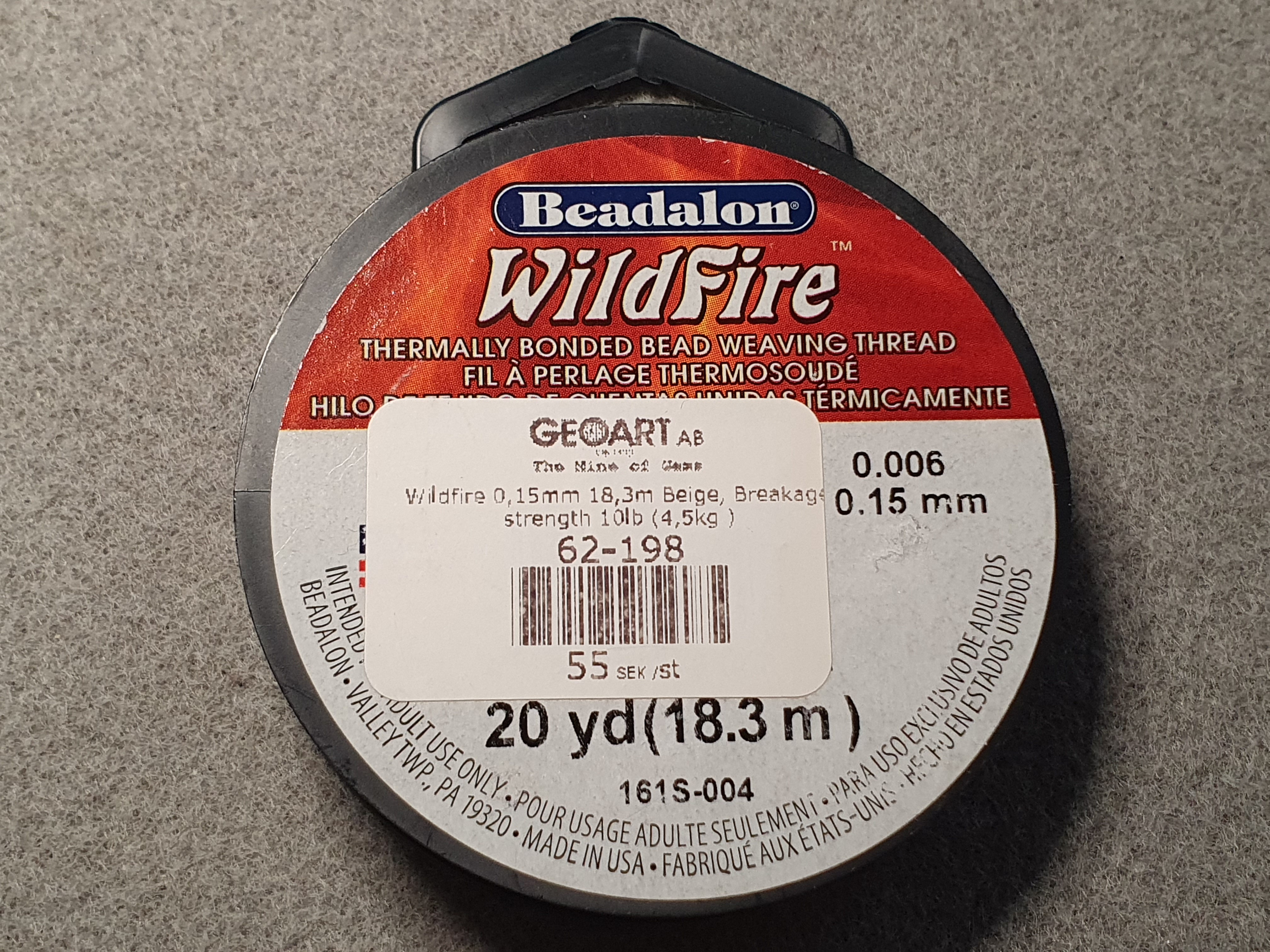 Wildfire 0,15mm 18,3m Beige, Breakage strength 10lb (4,5kg )