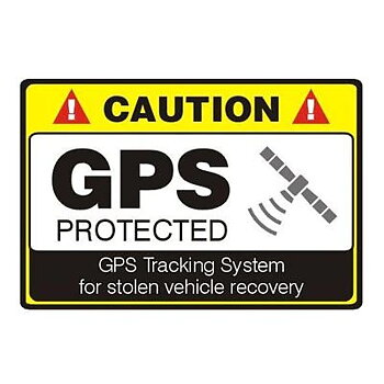 Dekal: Caution GPS-protected - Stor