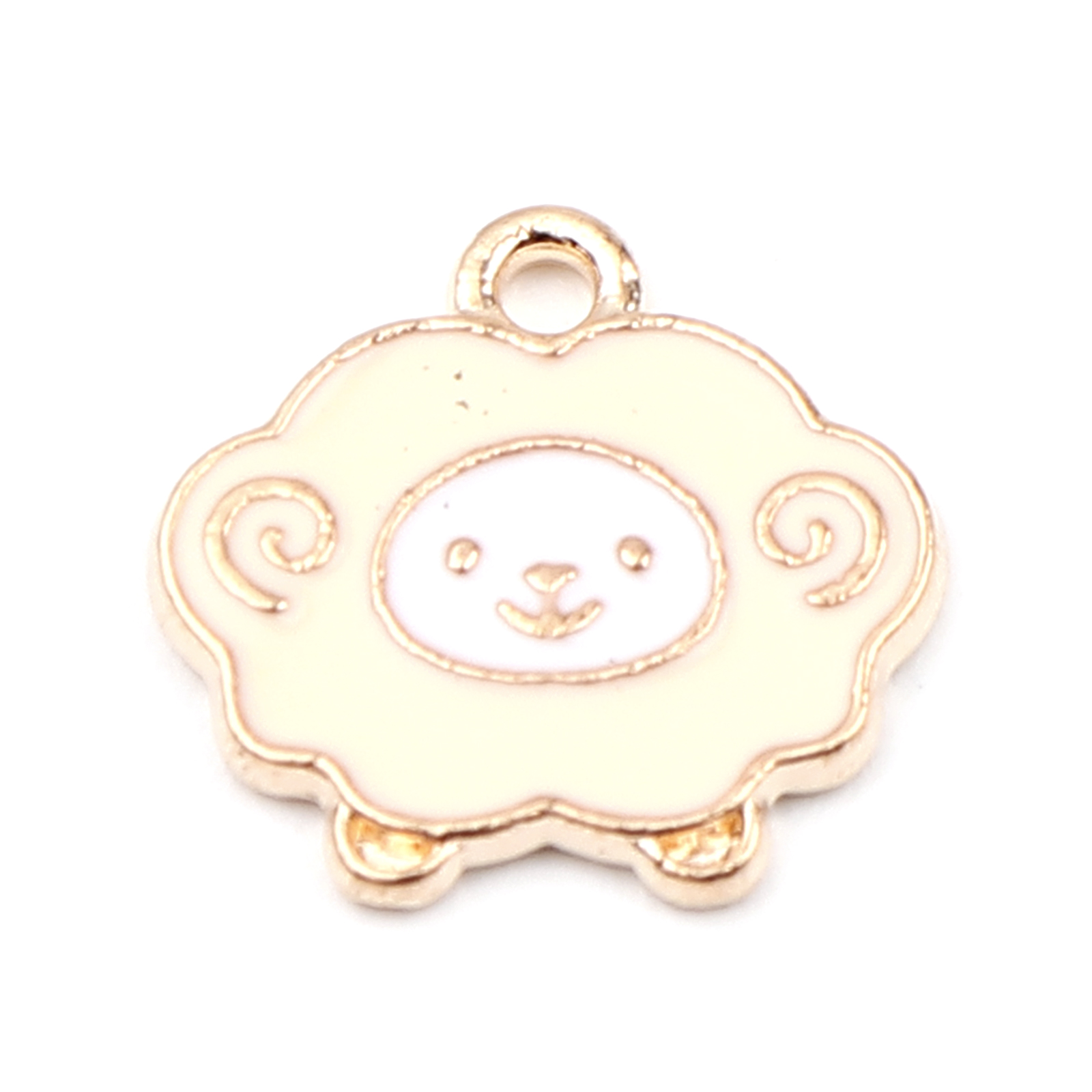 Charm   Enameld  Sheep, beige