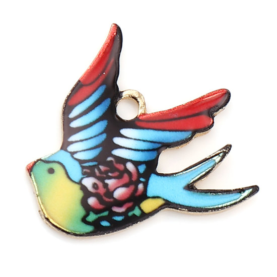 Charm   enameld bird pigeon