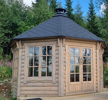 LUSTHUS 11,9M² Halvrund tømmer