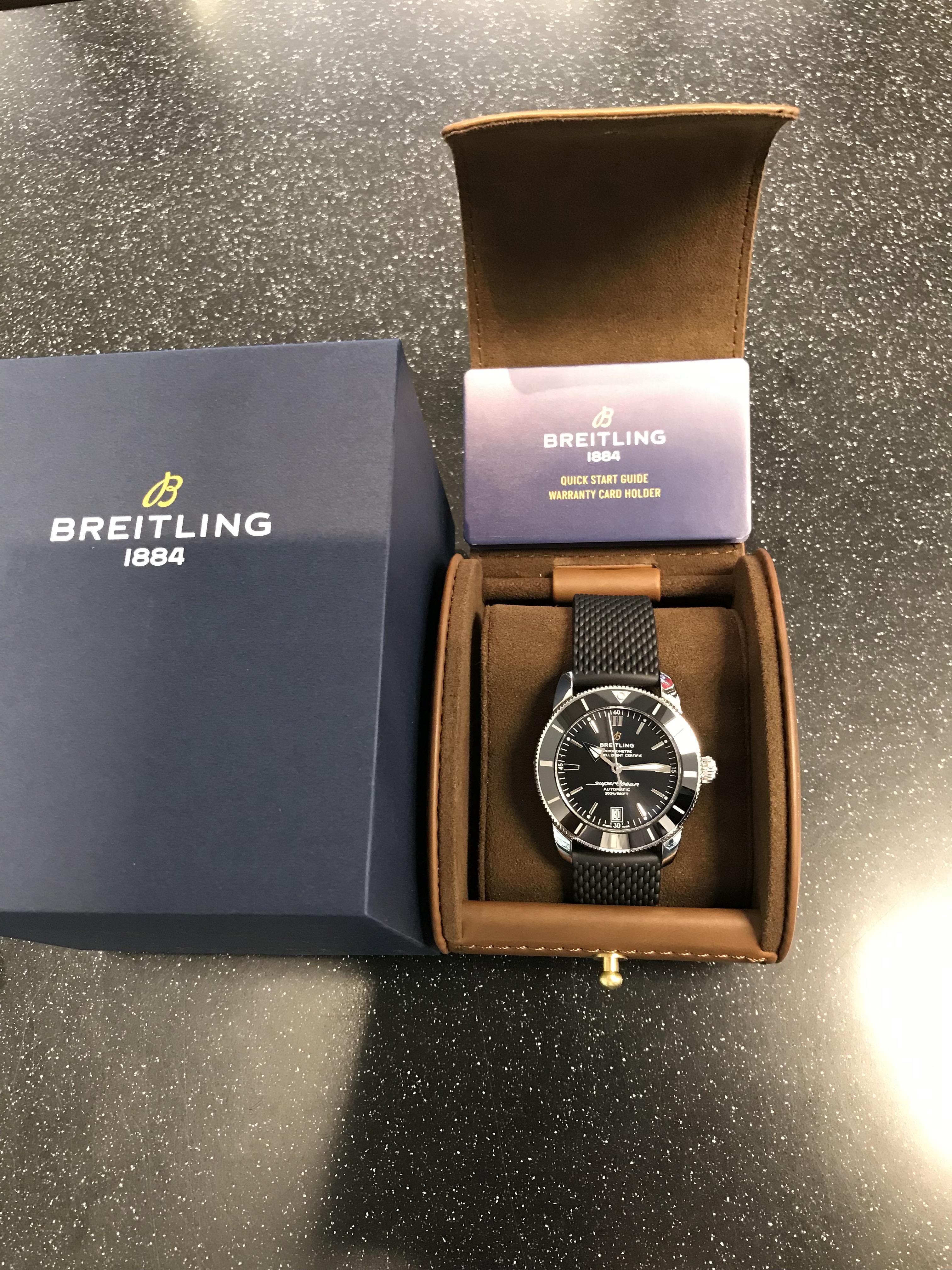 SÅLD 24 september 2021 för 34.000:- Breitling Superocean Heritage Automatic B20 42 Svart - 2