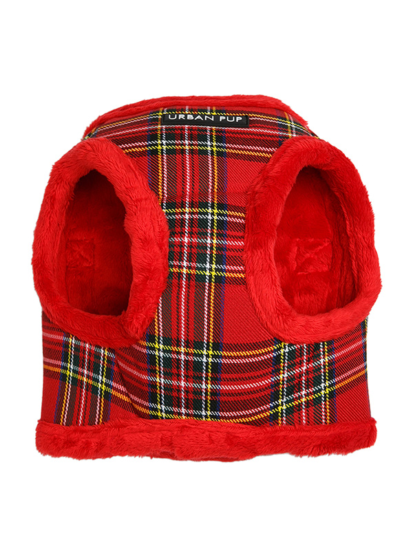 Urban Pup Luxury Fur Lined Red Tartan Sele  - 3